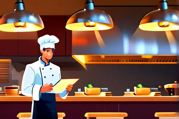 餐饮店主使用装修验收表现场检查场景