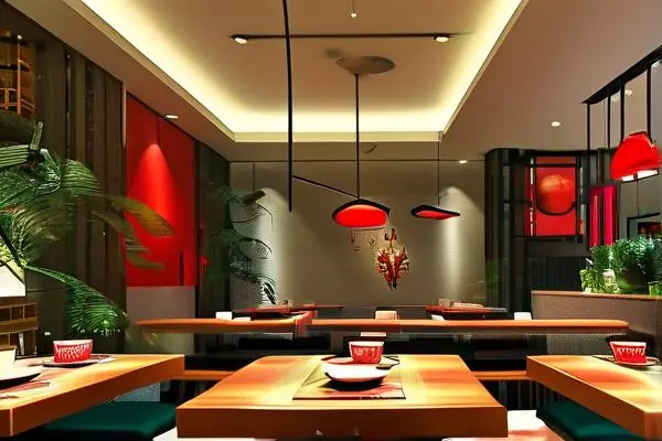 现代风格火锅店内部装修效果图