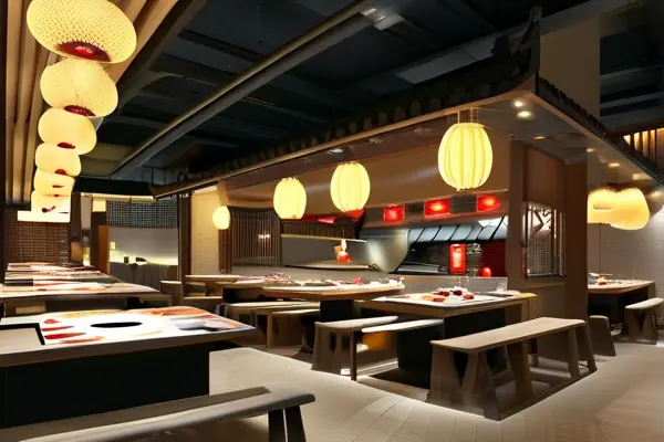 现代化火锅店内部装修实景图