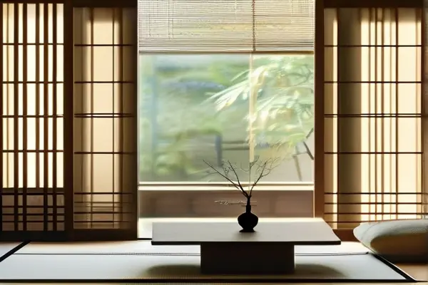 日式风格客厅装修效果图展示榻榻米与障子门的实景搭配