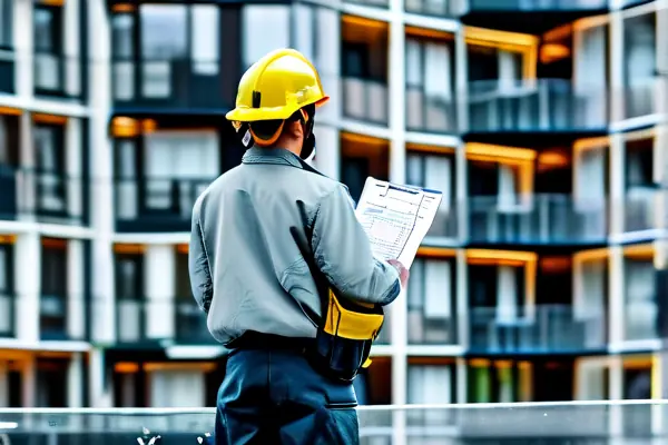 专业人员检查新建住宅消防设备