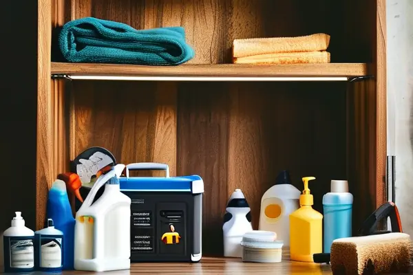 专业人士进行家具保养工作场景