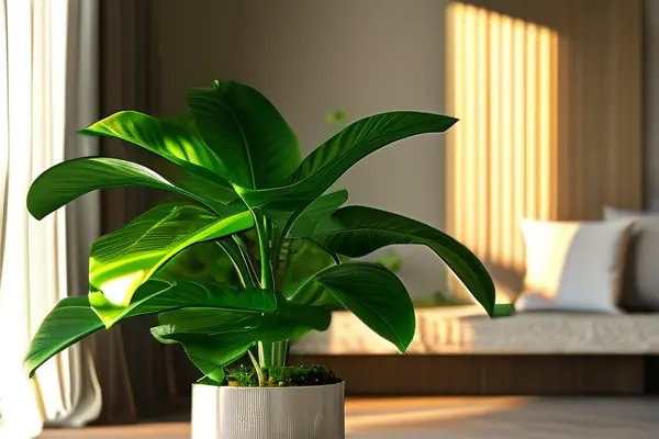 室内花卉盆栽植物在客厅中的摆放效果