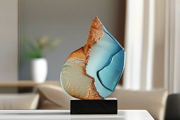 现代家居中精美的树脂工艺品展示