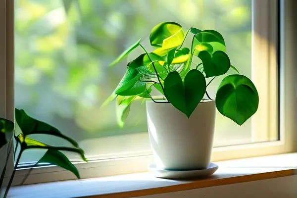 室内植物花卉在窗台上的展示