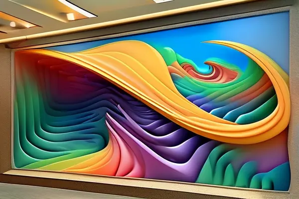 艺术家正在绘制3d立体壁画