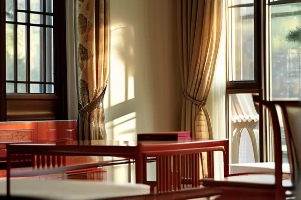 典雅中式客厅窗帘效果图