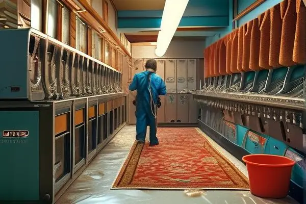 专业地毯干洗过程
