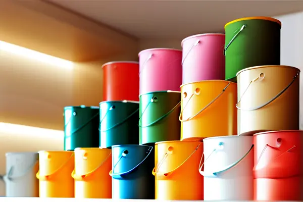 多种颜色的乳胶漆展示