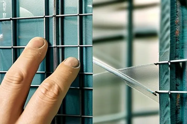 专业施工人员使用玻璃纤维网格布进行墙面加固