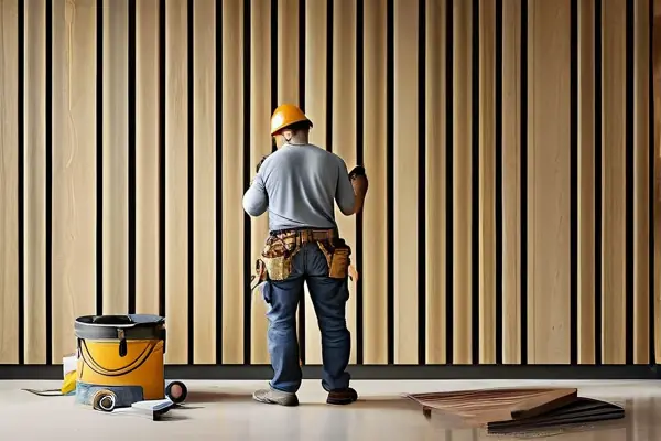 扬州家装工人修补踢脚线施工实景