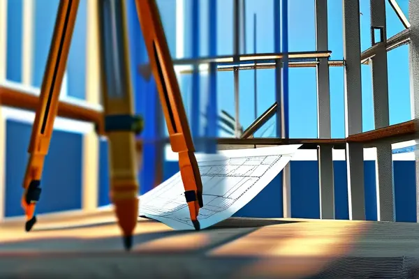 专业测量人员使用设备进行建筑物竣工验收测量