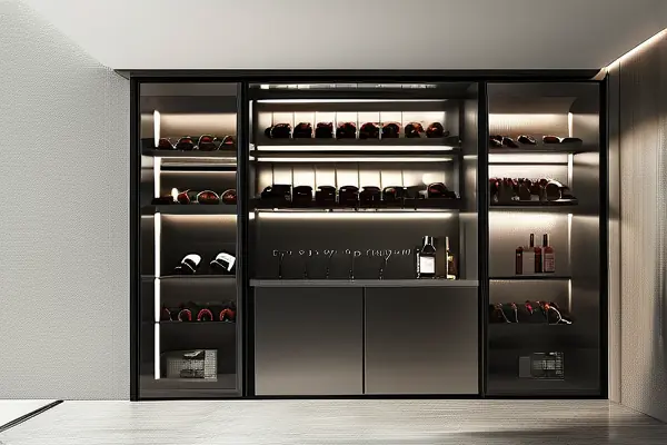 现代家用不锈钢酒柜展示