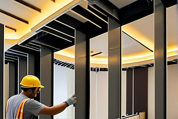 商场吊顶龙骨安装施工过程