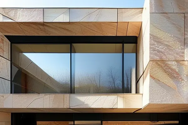 现代建筑石材结构立面细节展示