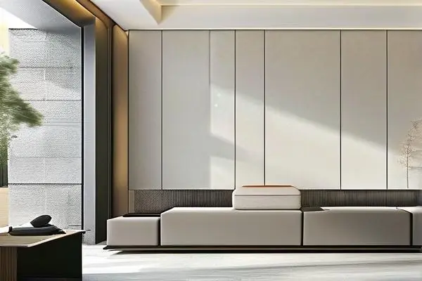 现代简约风格石膏线条吊顶实景效果图