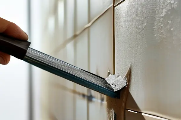 专业美缝师施工过程实拍图