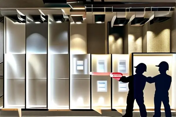 装修石膏板样品展示及施工场景