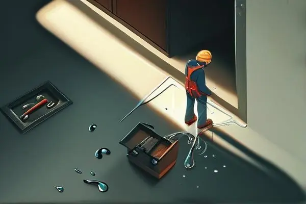专业维修人员检修家用水管漏水问题