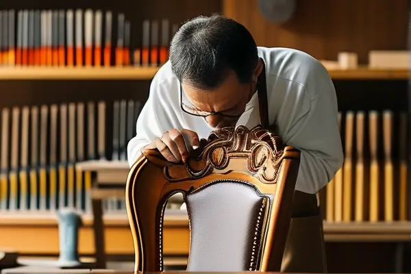专业工匠进行家具维修工作