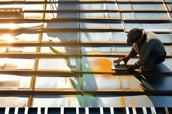 彩钢瓦翻新油漆工艺施工现场