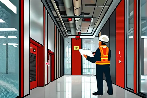 办公楼装修现场消防系统施工实景