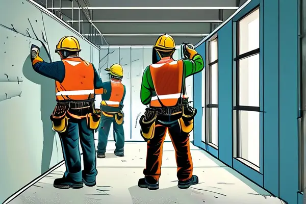 专业室内装修拆除团队在工作