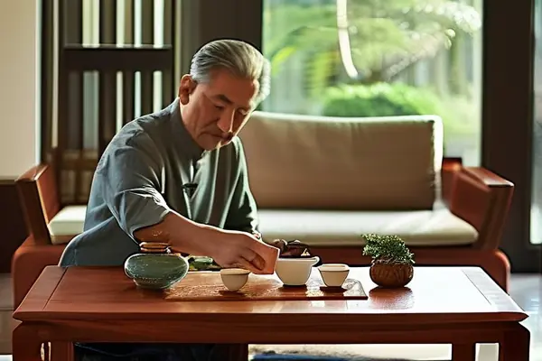 大果紫檀家具使用者在客厅保养家具