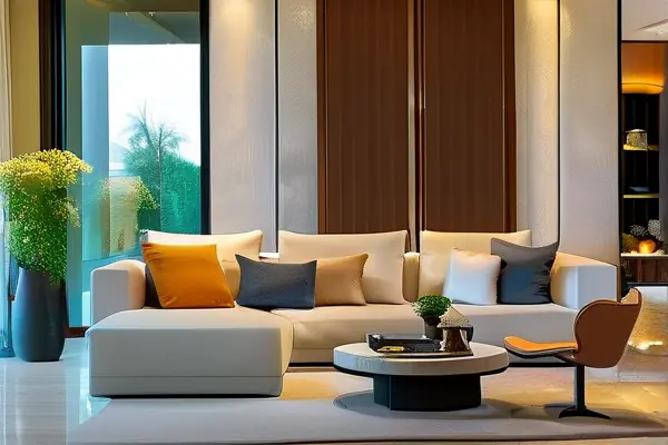 专业团队进行中央别墅家居保洁服务