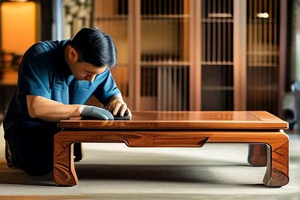 专业技师保养紫檀家具实景图
