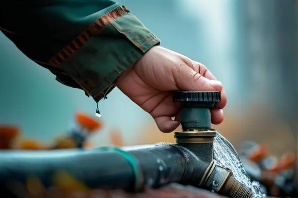 技术人员使用装修水管漏水检测器工作场景