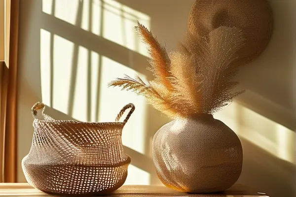精美的稻草装修工艺品展示