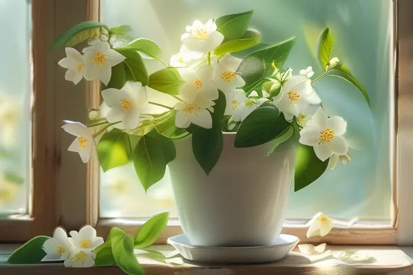 室内摆放的茉莉花盆栽
