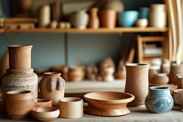 工匠制作手装修工艺品的场景