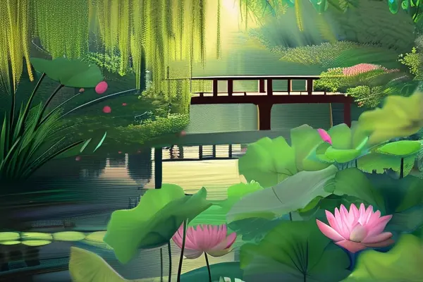 扬州私家花园水生花卉景观实拍