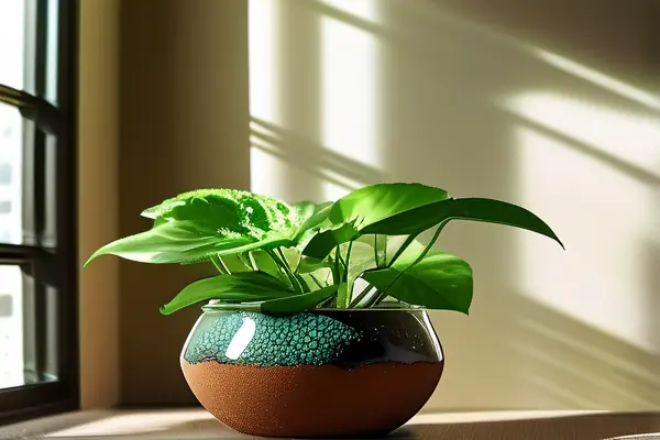 室内植物与净化陶粒混合种植效果图
