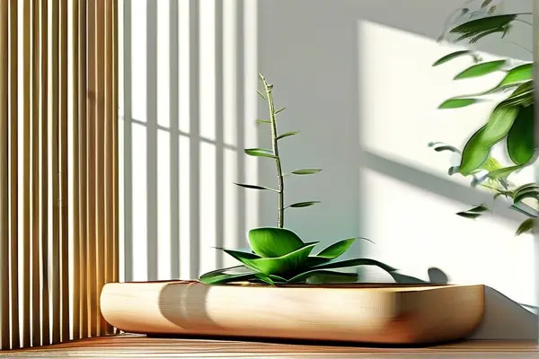 现代简约风格室内净化花架效果图