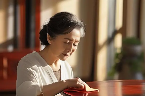 专业红木家具保养示范图