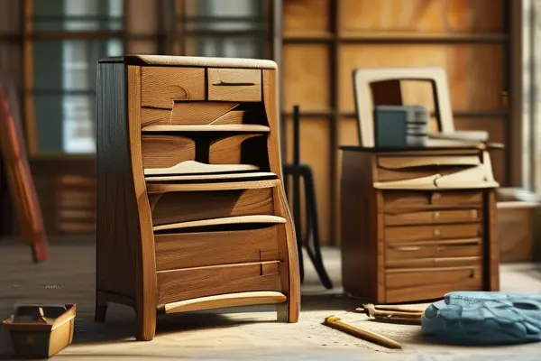 专业维修师傅修理木质家具