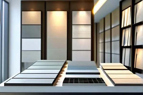 设计师展示瓷砖样品