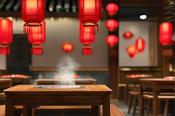 中式风格火锅店实景照片