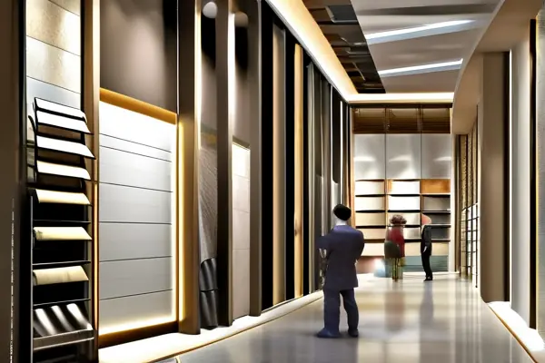 2024装修材料展览会现场实景，参观者与展商交流咨询