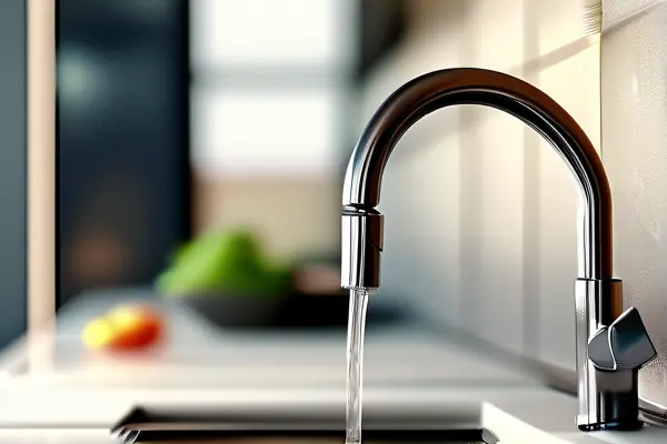 现代厨房不锈钢水管安装实景图