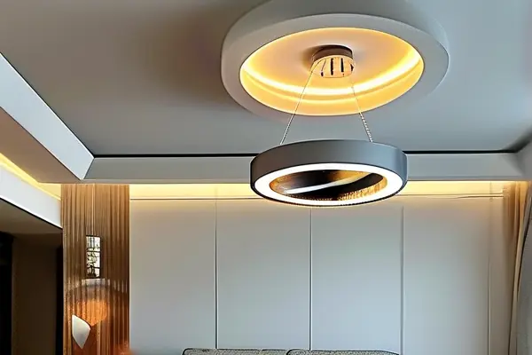 现代风格家用石膏线条吊顶实景效果图