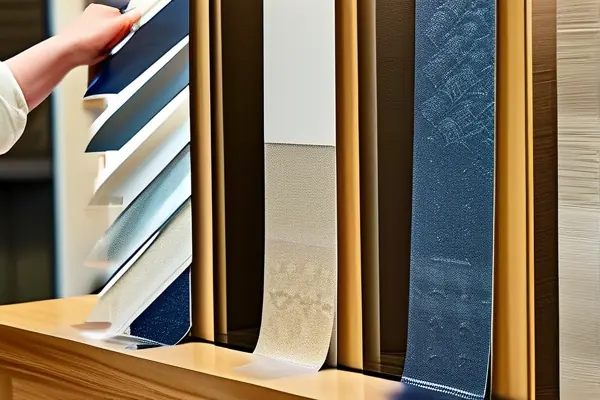 多种纹理和图案的墙纸样品展示