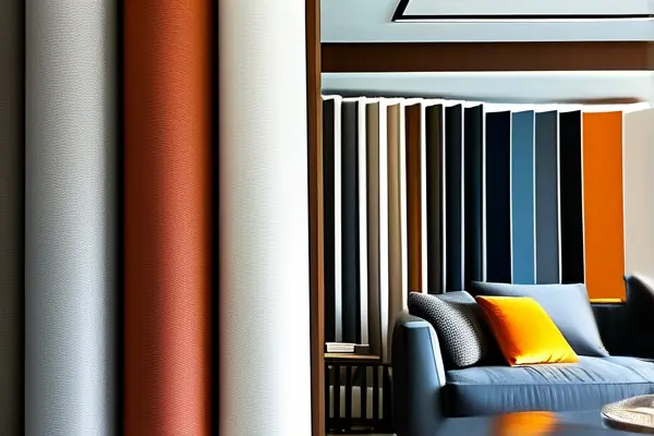 装修师傅展示无缝墙纸样品