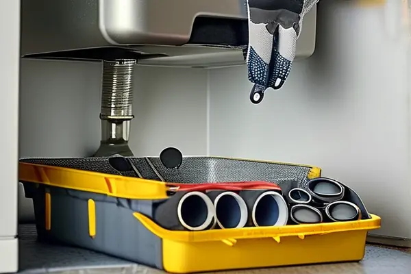 家装师傅维修厨房下水管现场实拍