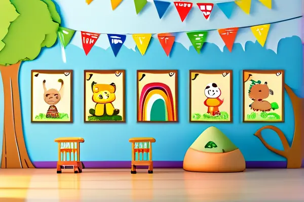 幼儿园教室后墙纸展示