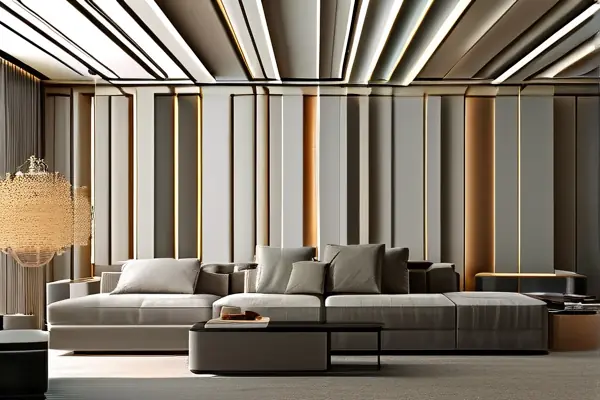 装饰家用石膏线条在现代客厅中的应用效果