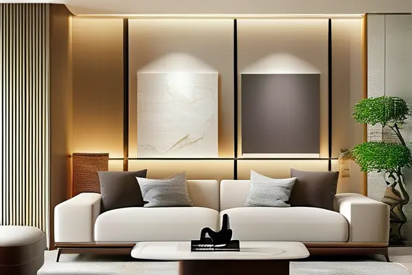 设计师向客户展示装修材料样品